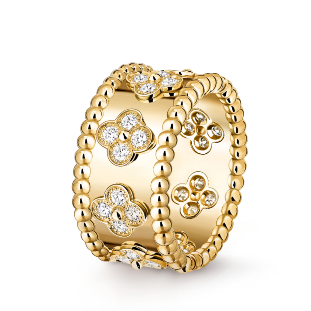 Abby Ring - Elegant Gold Design with Diamond Accent, 925 Silver-1