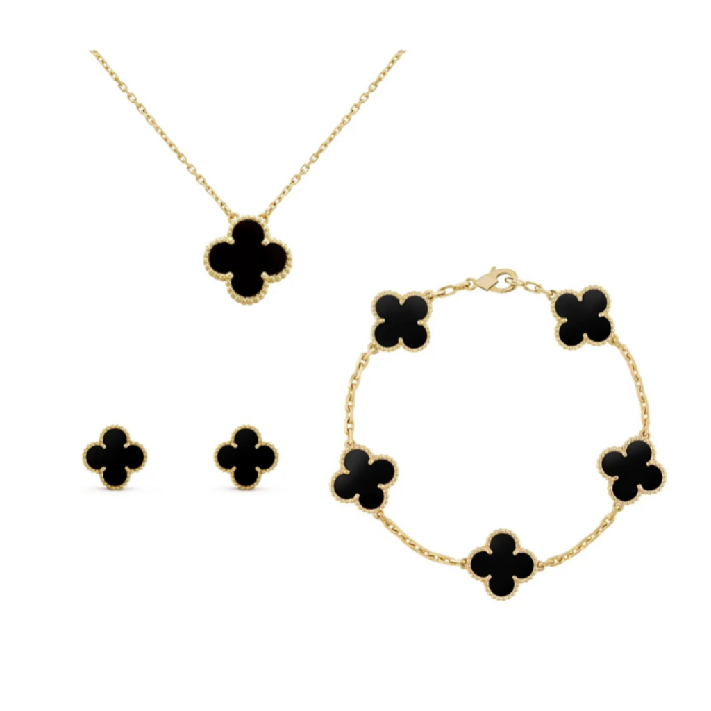 Variant image for Clara Klee Jewelry Set - Elegant Necklace and Earring Set in Gold & White-2