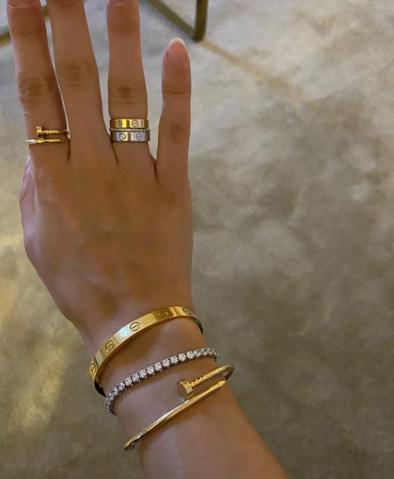 18K Gold Nail Bracelet - Handmade, Hypoallergenic Jewelry for Sensitive Skin-3